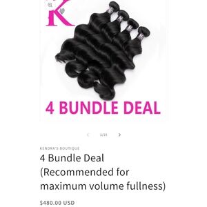 4 bundles - Kendra's Boutique -Brazilian Body Wave - 24"/24"/24"/24"